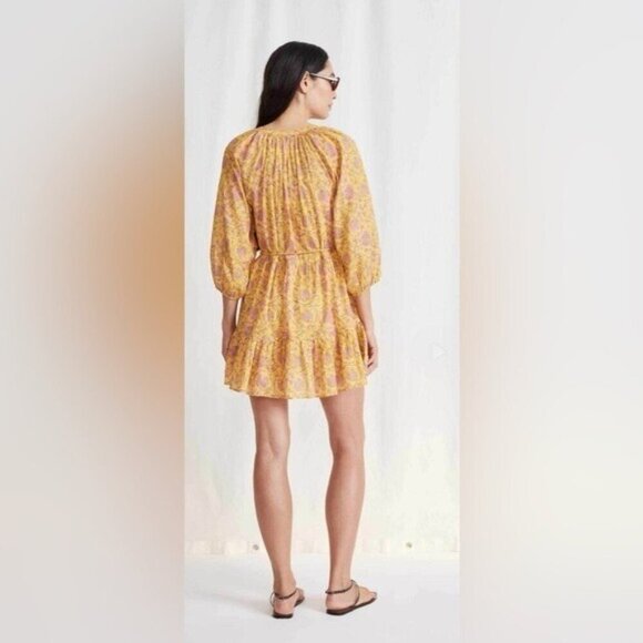 NWT APIECE APARTMINI MITTE DRESS - SUNFADED FLORALYELLOW - Picture 2 of 8